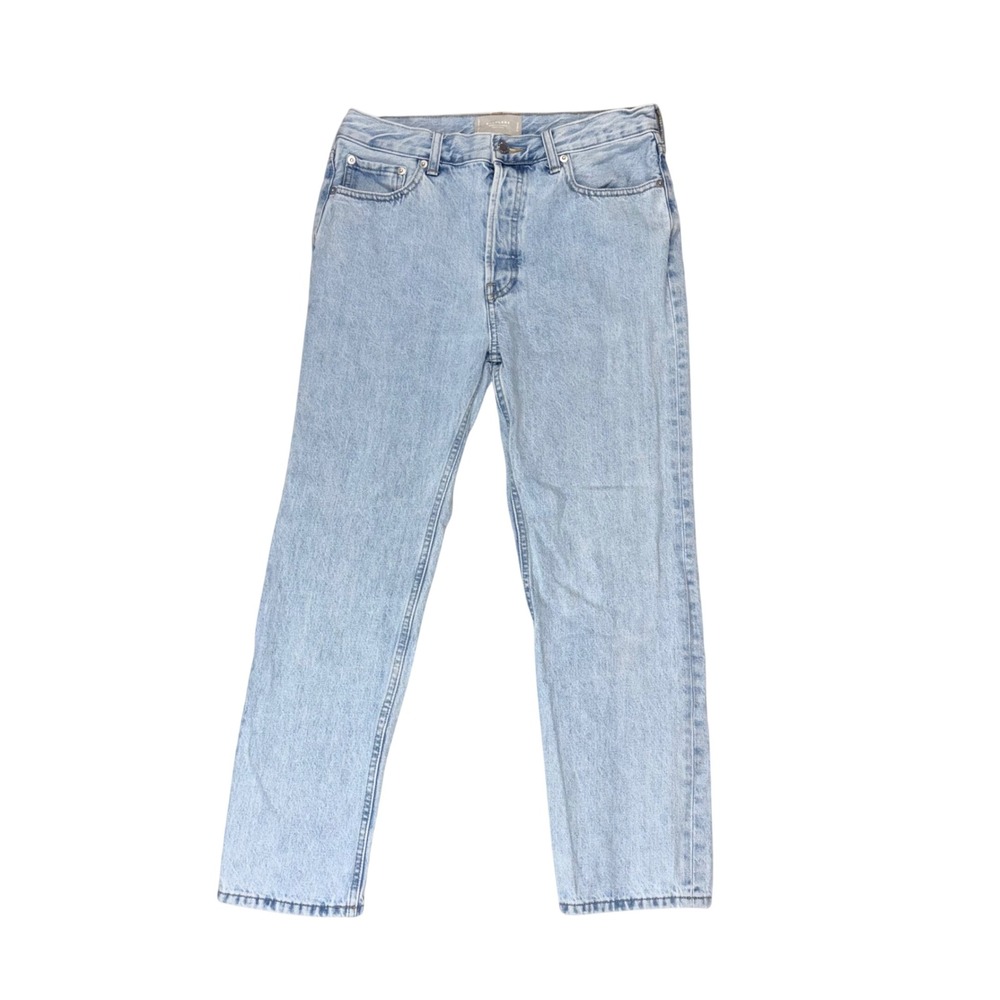 Everlane Relaxed Straight Fit Jeans 27 Regular Light Wash Organic Cotton Denim